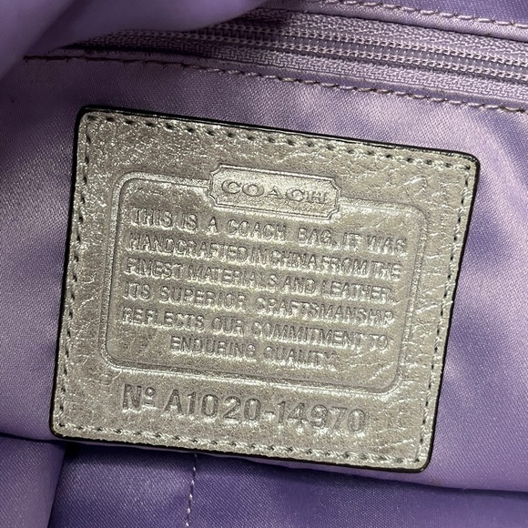 Coach Y2K OP Art Julia Purple, Yellow & Grey & Silver Leather Tote Shoulder Bag - Picture 3 of 7